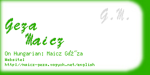 geza maicz business card